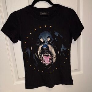 Givenchy Black Rottweiler Studded Graphic Tee